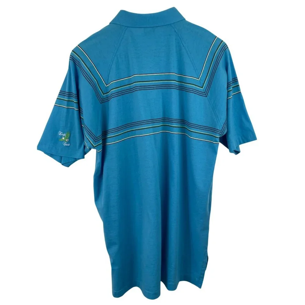 IZOD Club Mens SIze L Multicolor Striped Short Sleeve Polo Shirt Eagle Creek - Picture 5 of 7